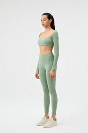 High-Waist Leggings - Sage Green
